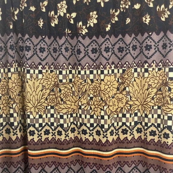 Vintage Womens Indie Grunge Straight Knit Skirt Medium Moody Dark Floral Travel - Picture 2 of 9